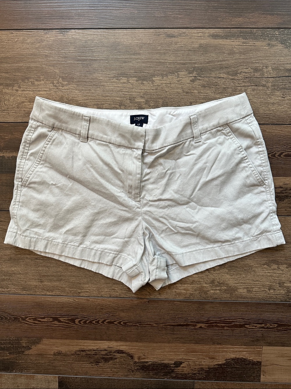 J. Crew Factory Women's Beige Chino Bermuda Shorts